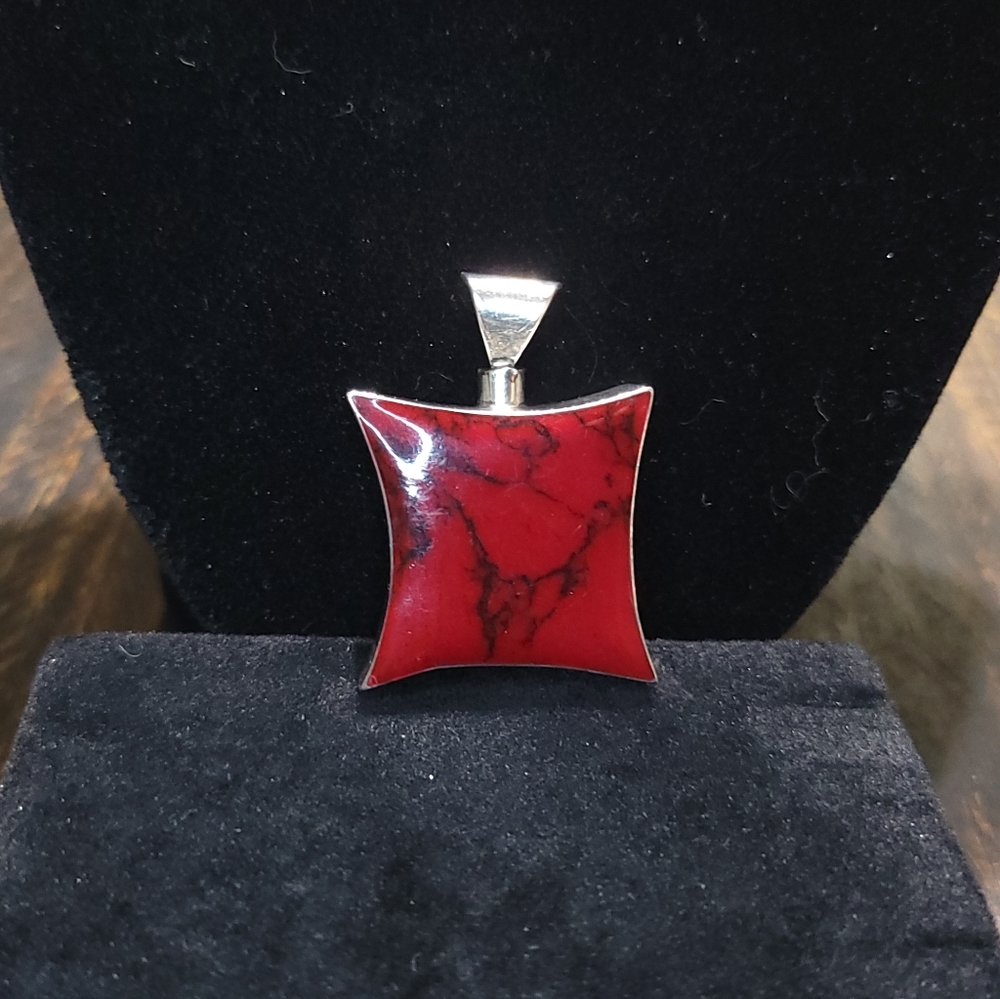 Sterling Silver Red Jasper Pendant